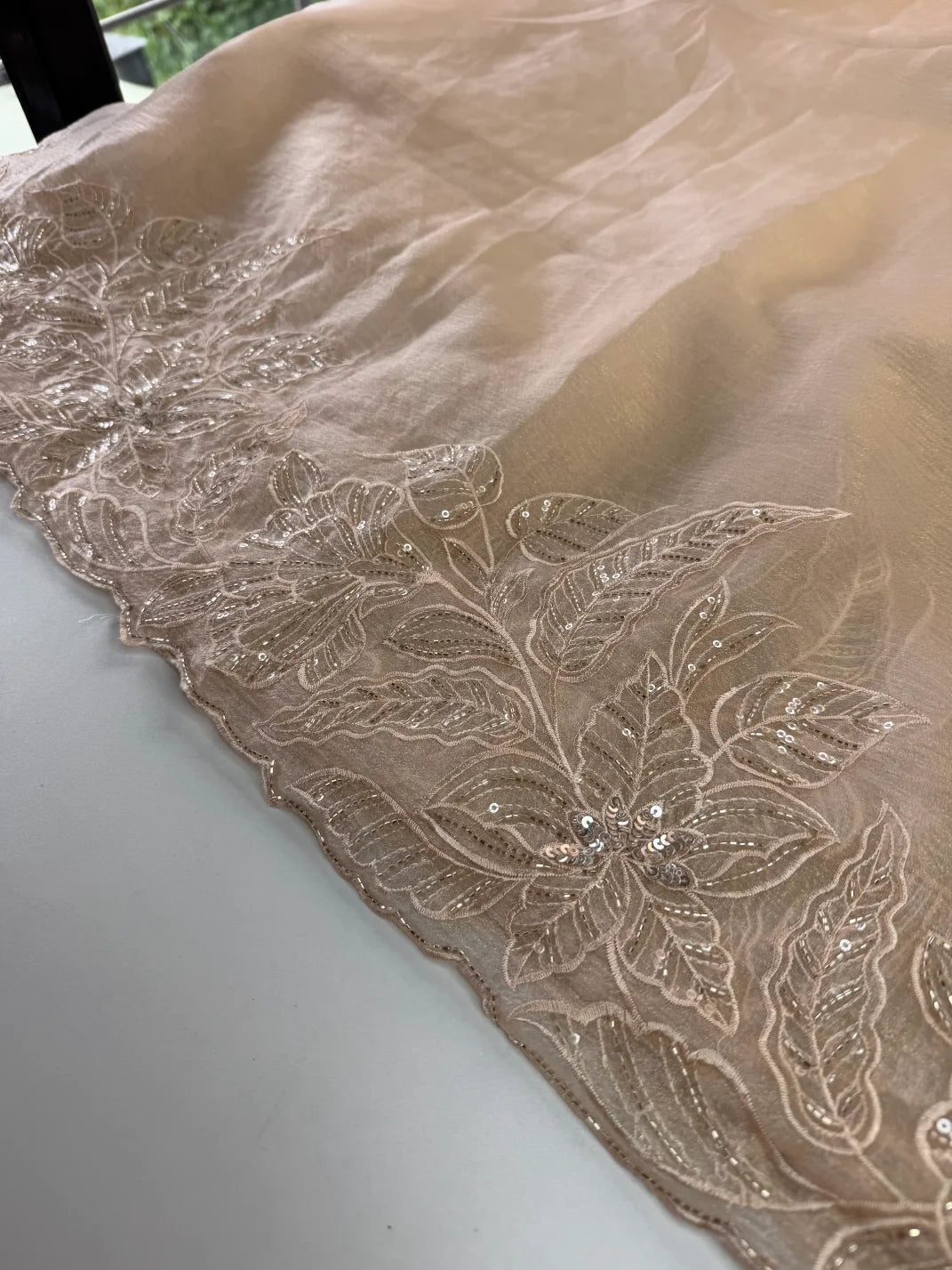 Crushed Foil blended Organza Saree/ AM104