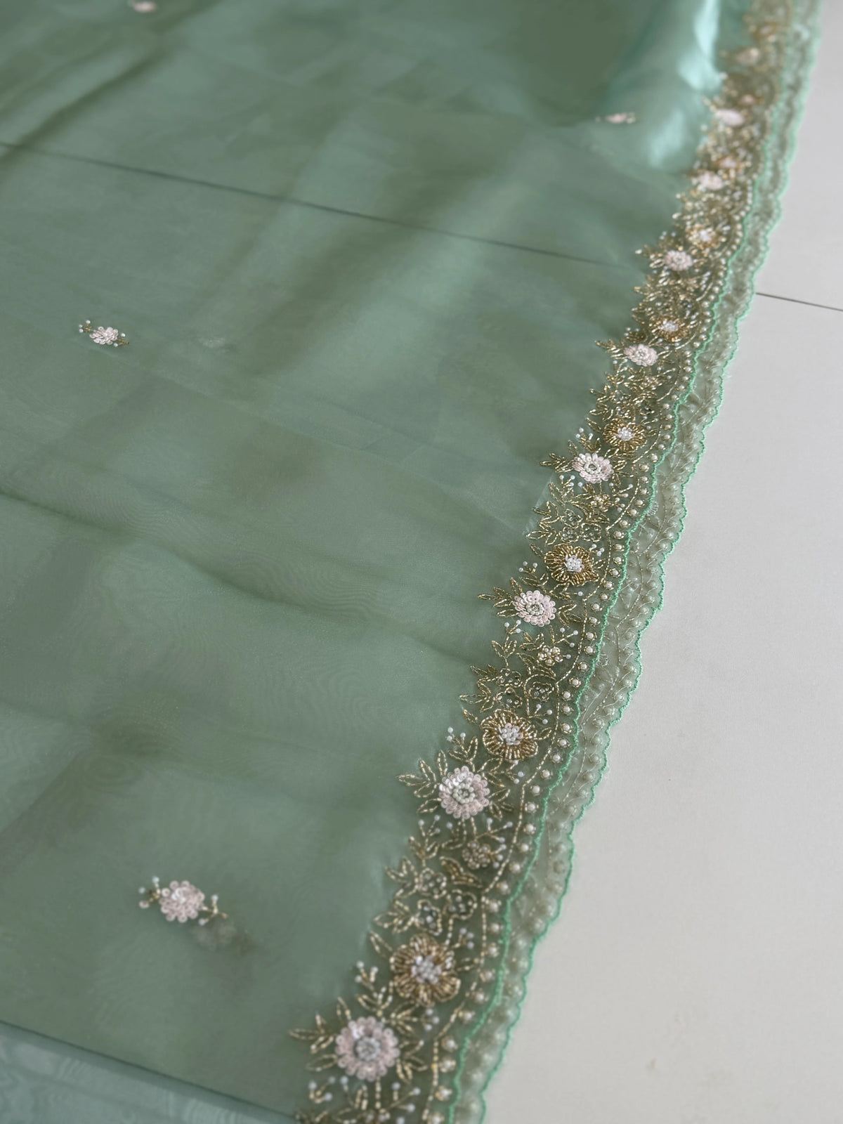 Glass organza party wear saree/ SA850