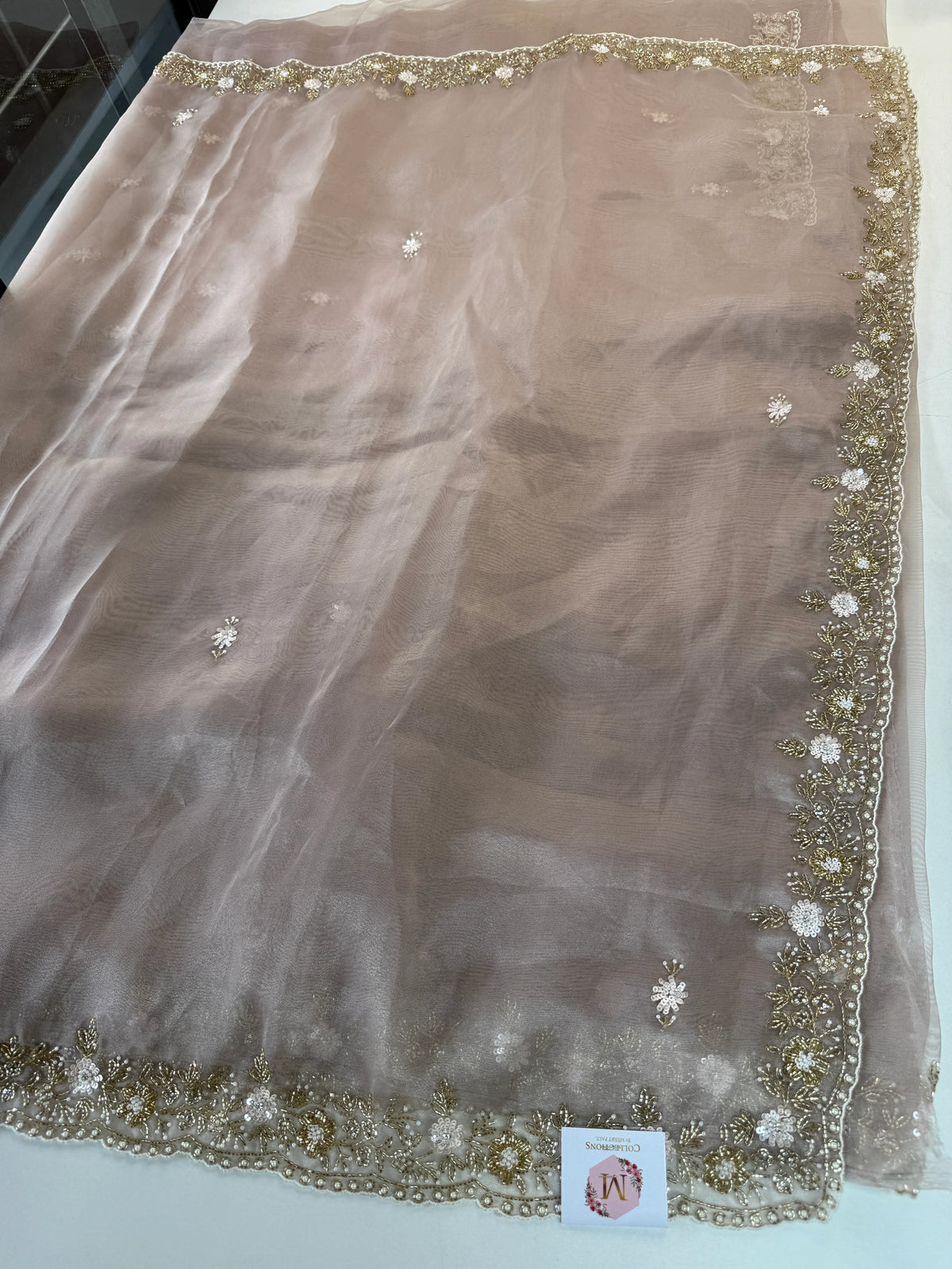 Glass organza party wear saree/ SA850