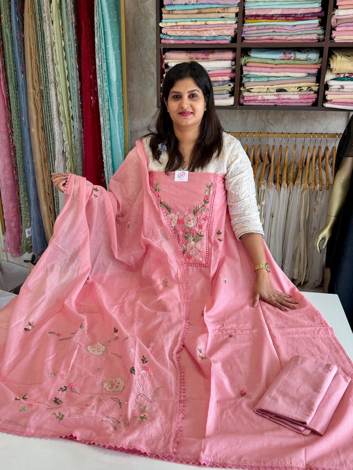 Blended Chanderi unstitched salwar set / NC291