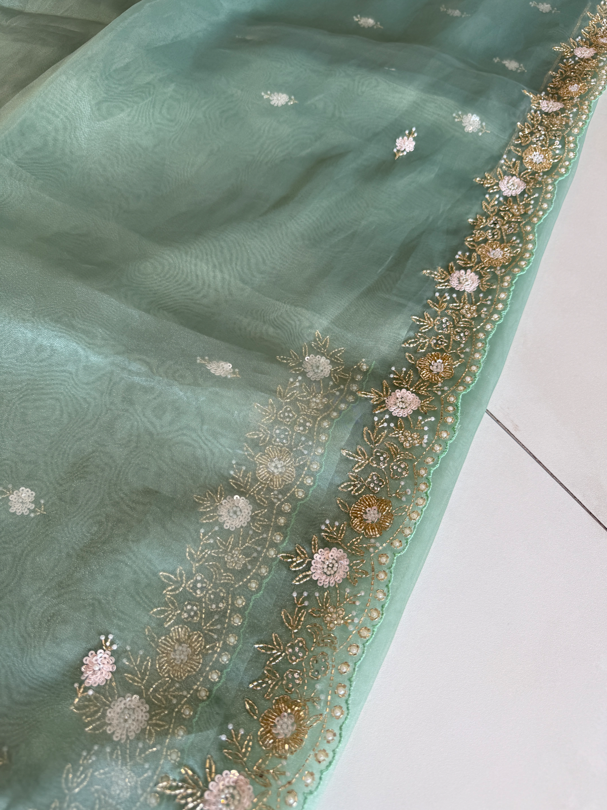 Glass organza party wear saree/ SA850