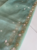 Glass organza party wear saree/ SA850
