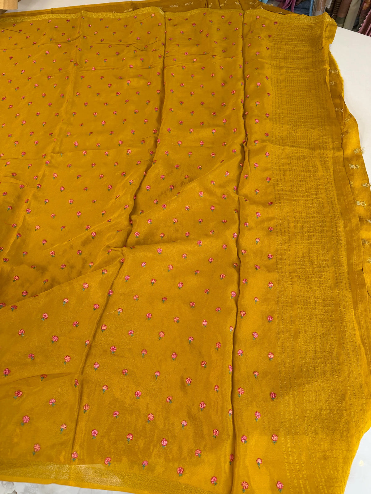 Platinum Georgette Saree/ 8523