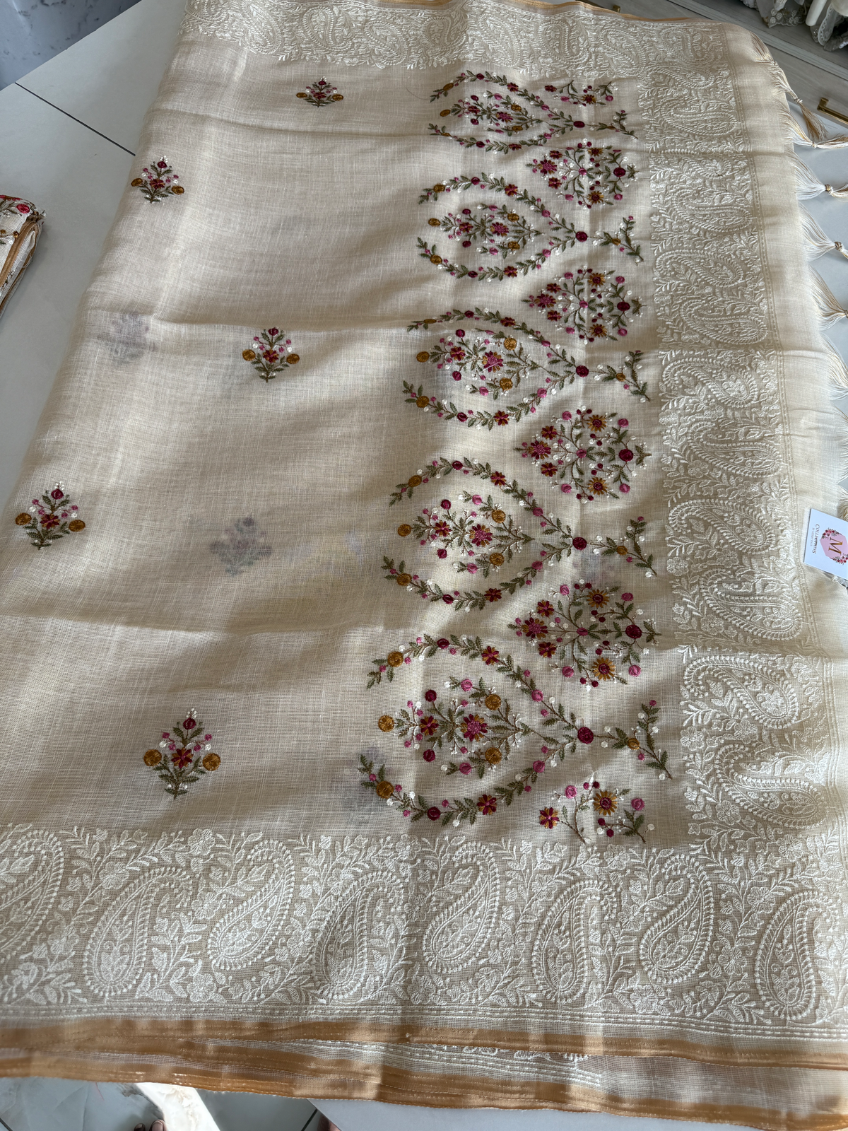 Tissue Linen Saree/ SR564