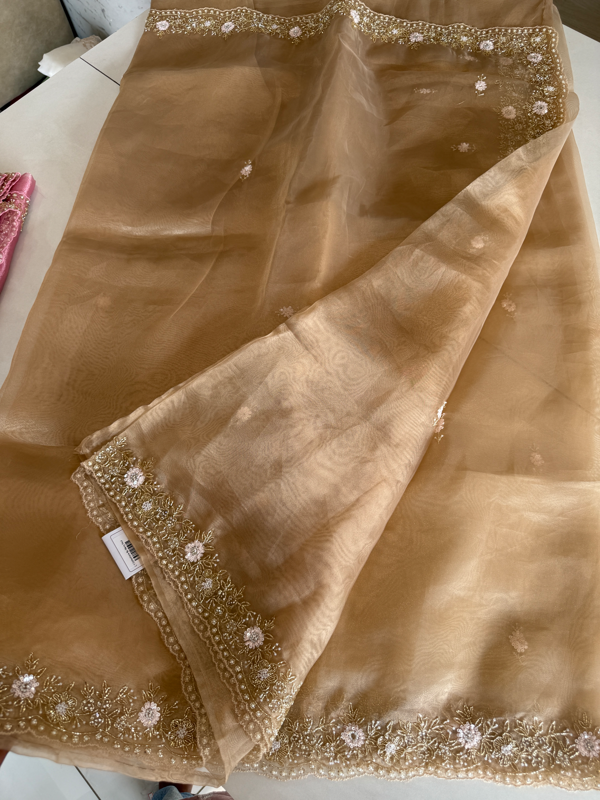 Glass organza party wear saree/ SA850