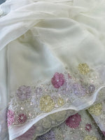 Crushed crape Saree/ HW725
