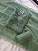 Soft organza unstitched salwar set / US1275