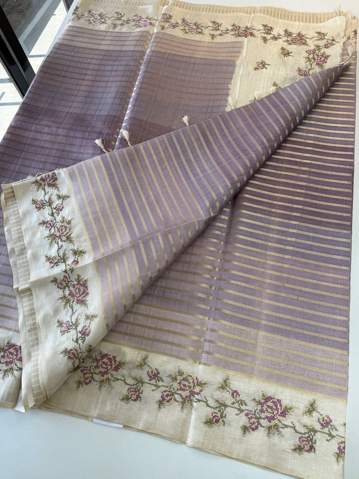 Soft semi Tussar Saree/ D490