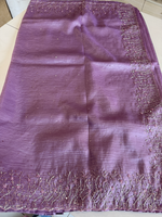 Crushed crape saree/ HW457