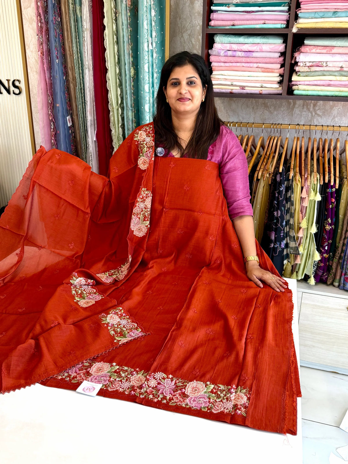 Soft Chanderi unstitched salwar set/ NC313