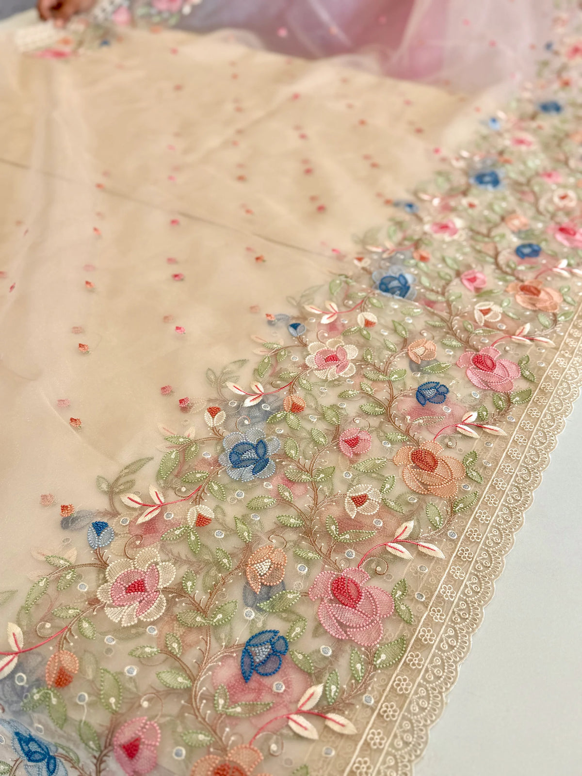 Glass Organza Saree/ 155A