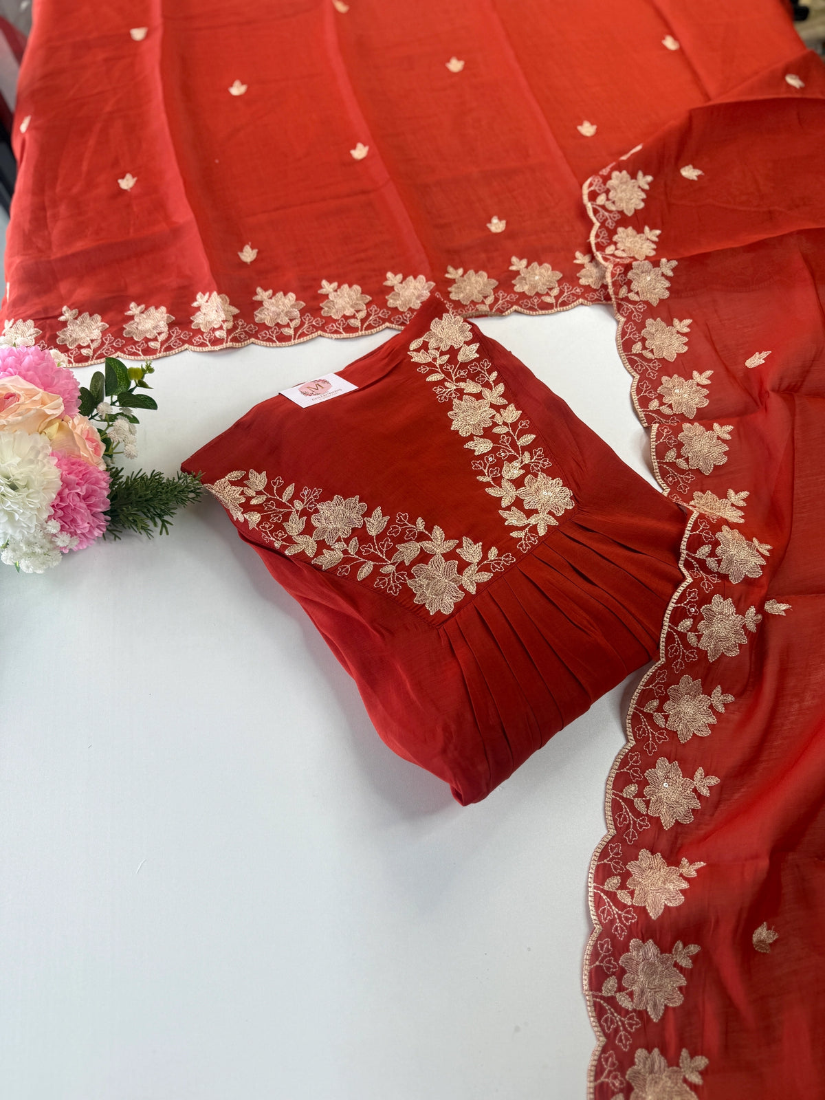 Soft Chanderi unstitched salwar set / NC249