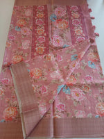 Semi Tussar finished saree/ E714