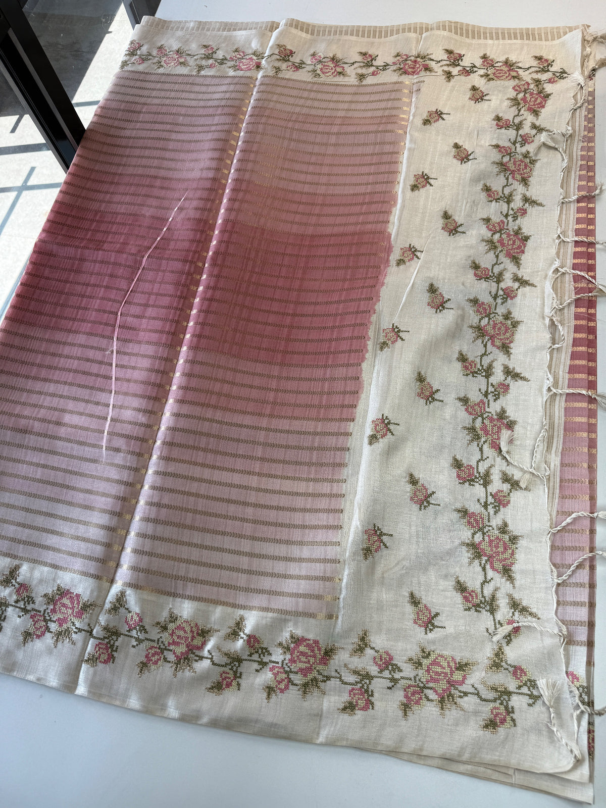 Soft semi Tussar Saree/ D490