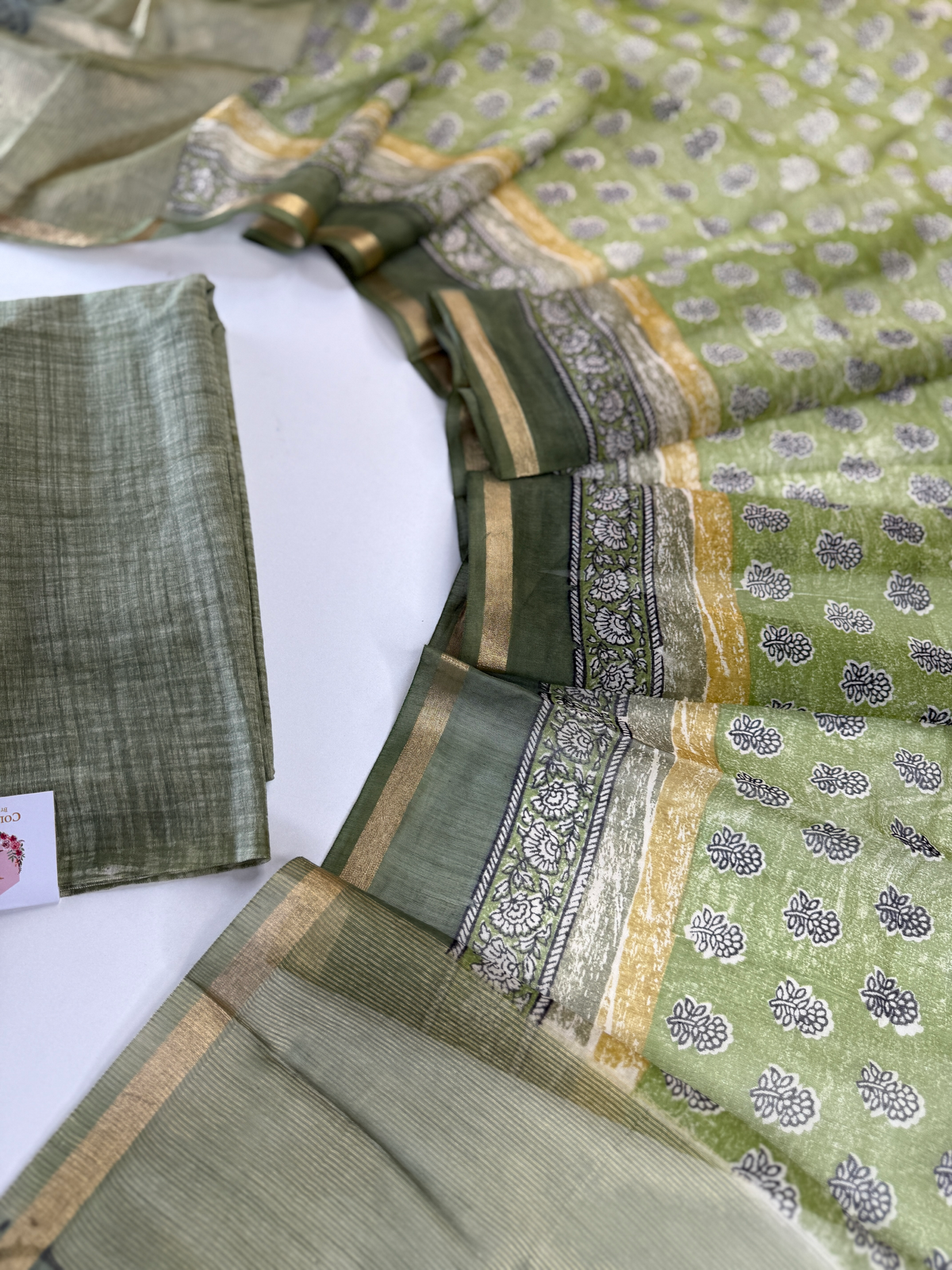 Soft Chanderi Unstitched salwar set/ 7003