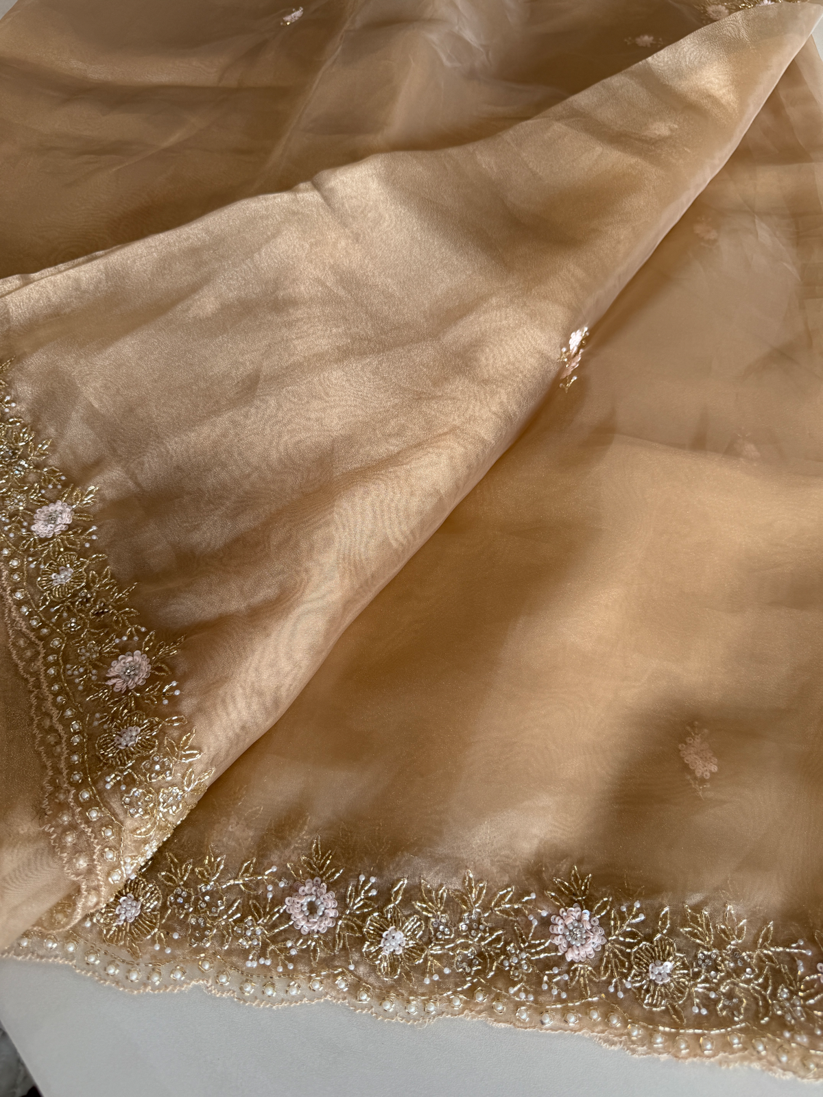 Glass organza party wear saree/ SA850