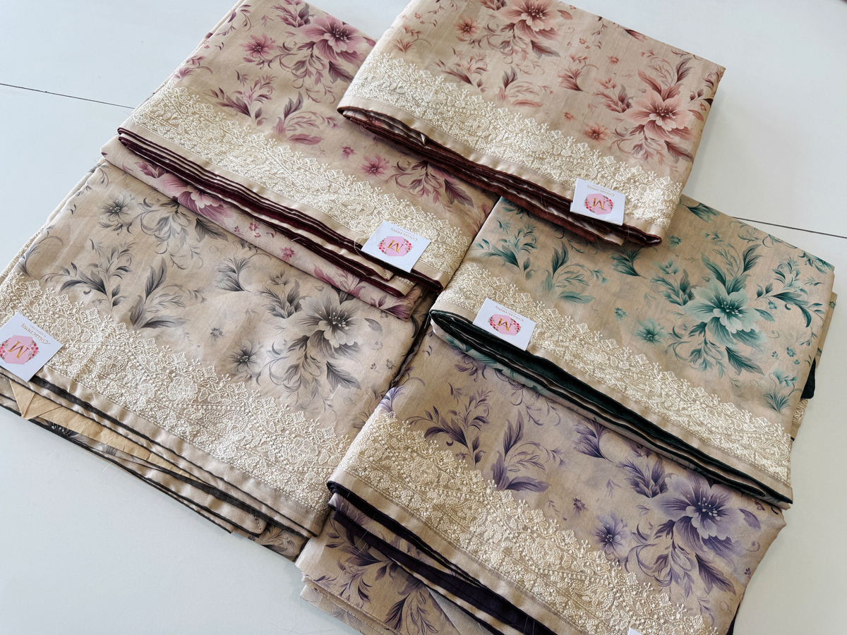 Soft semi Tussar finished saree/ FC433