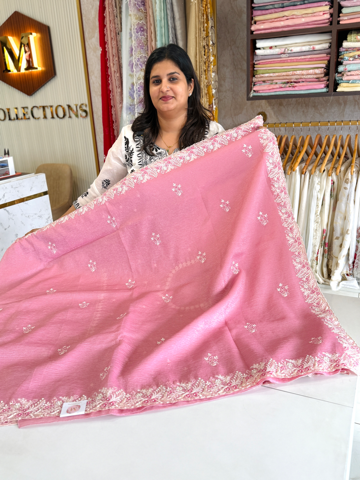 Crushed Crape Saree/ HW507