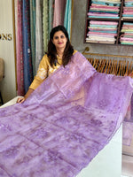 Glass Organza Appliqué work saree /MA278