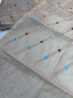 Soft semi Tussar unstitched salwar set / D116