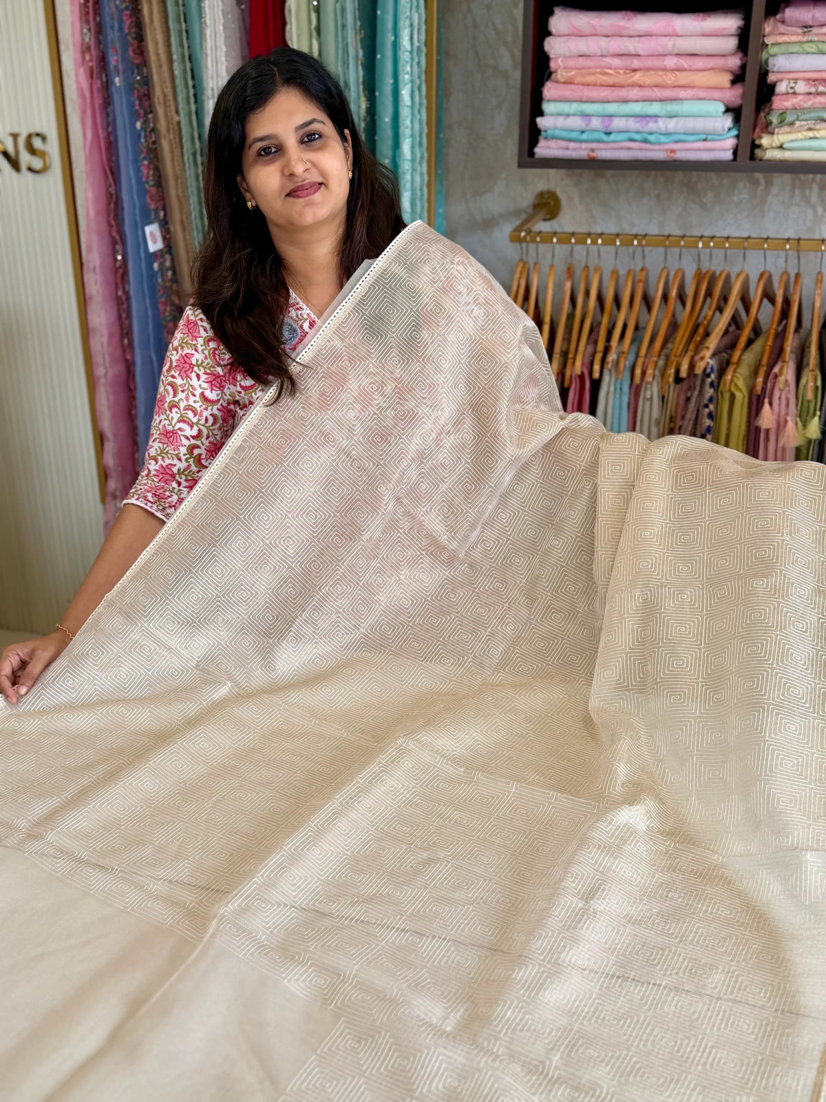 Tissue blended soft Organza Saree/ SH896