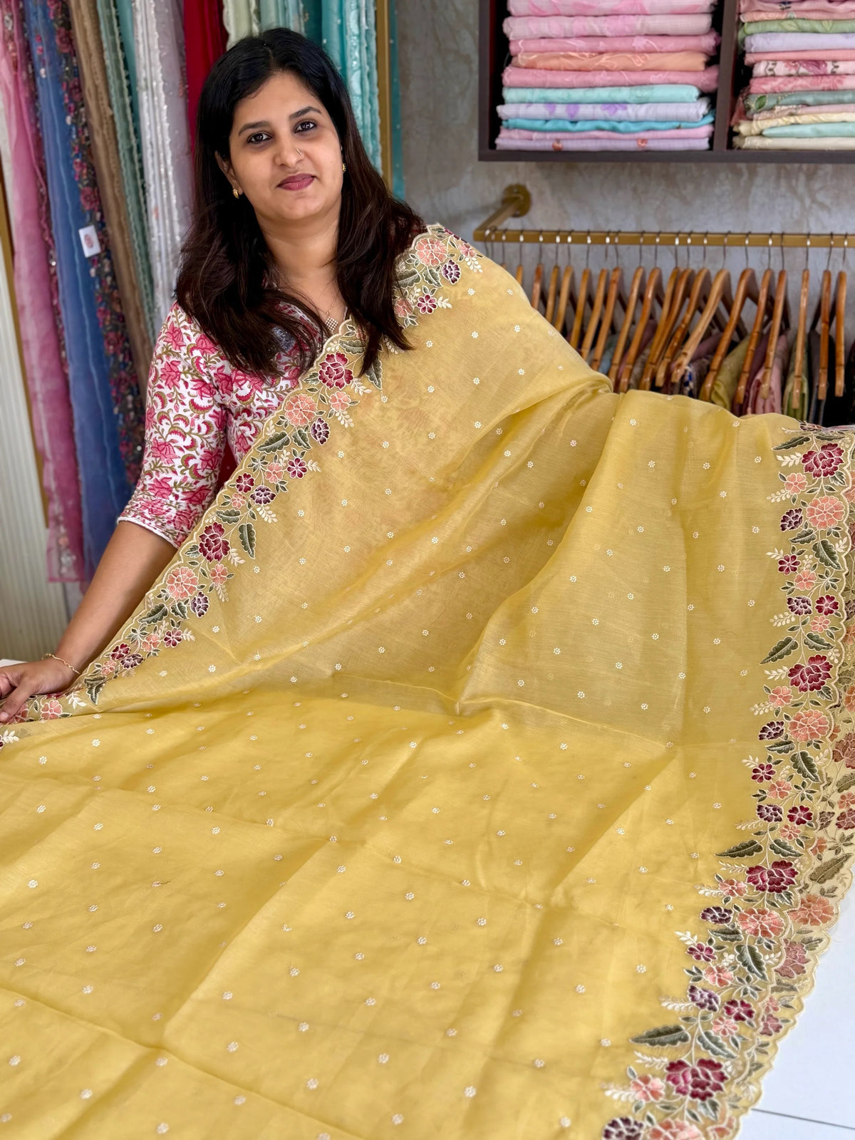 Tissue Chanderi blended Saree/ SC91