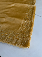 Crushed crape saree/ HW457