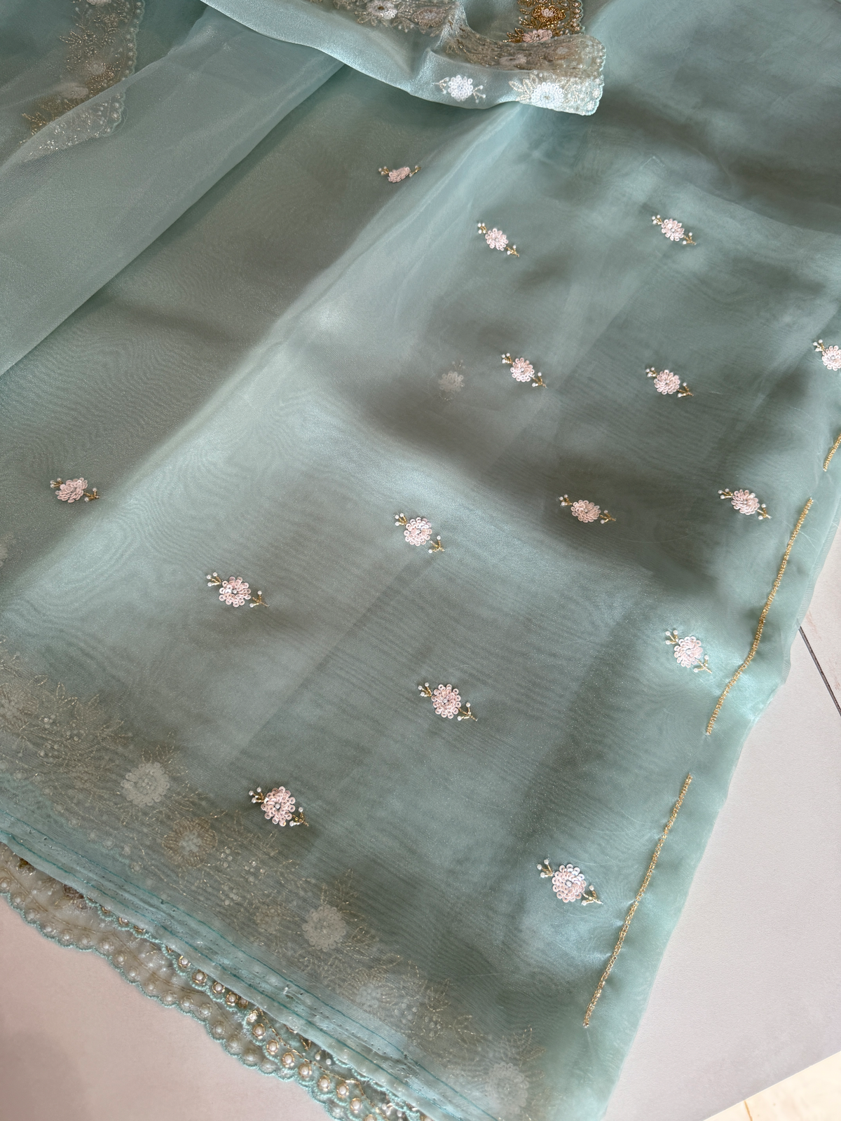 Glass organza party wear saree/ SA850