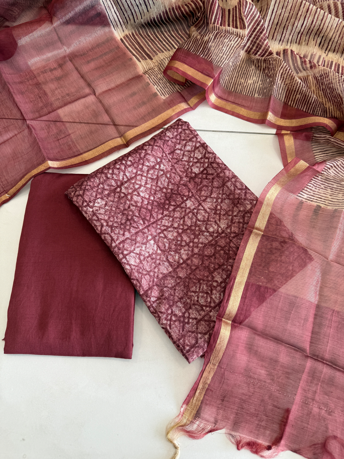 Soft Chanderi Unstitched salwar set / 7001