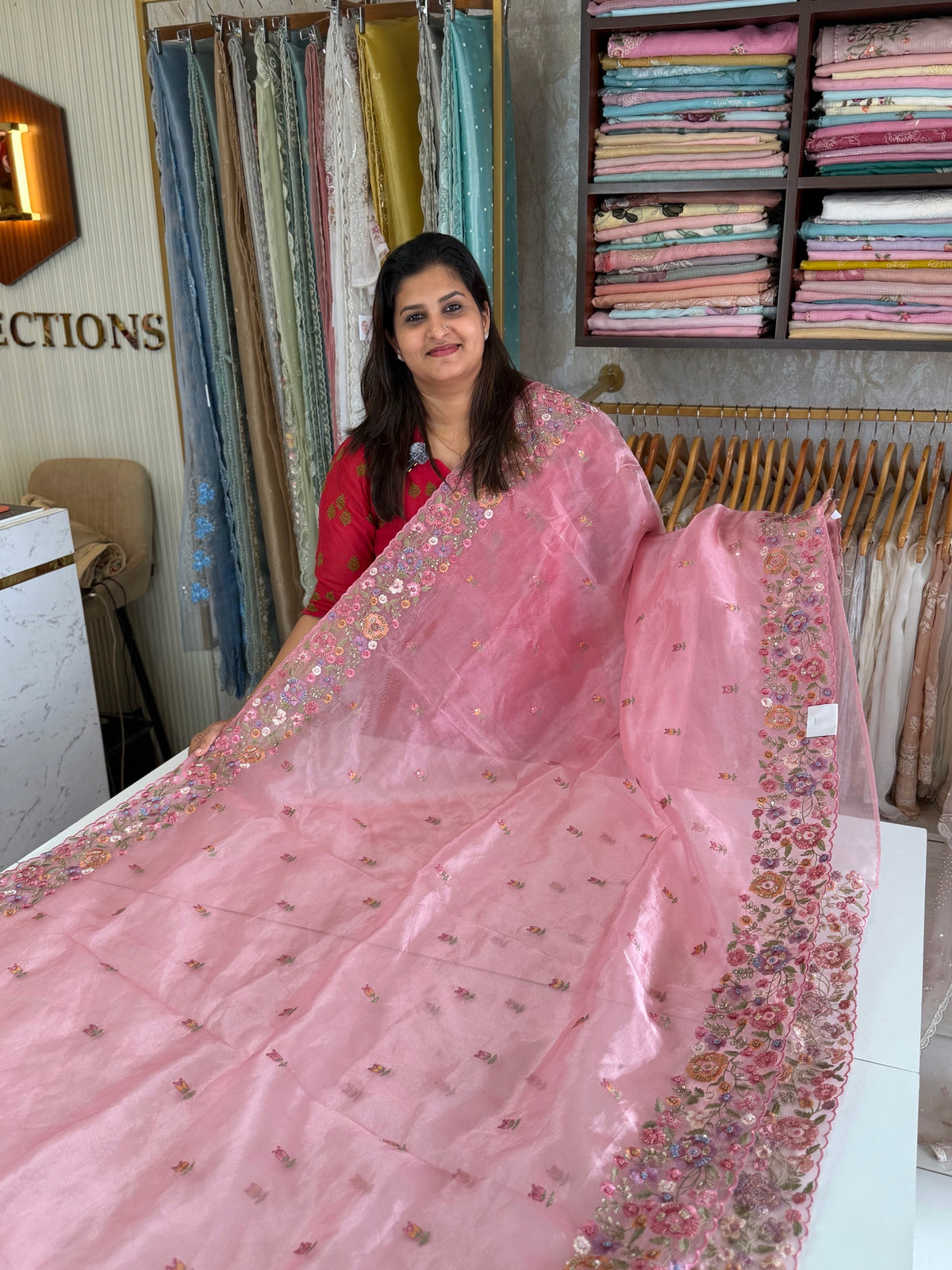 Glass organza saree/ 67HL