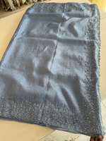 Crushed crape saree/ HW457