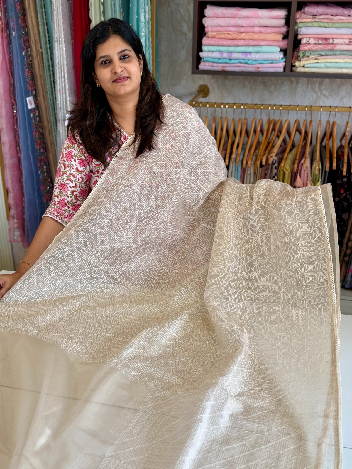 Tissue blended Organza Saree/ SH895