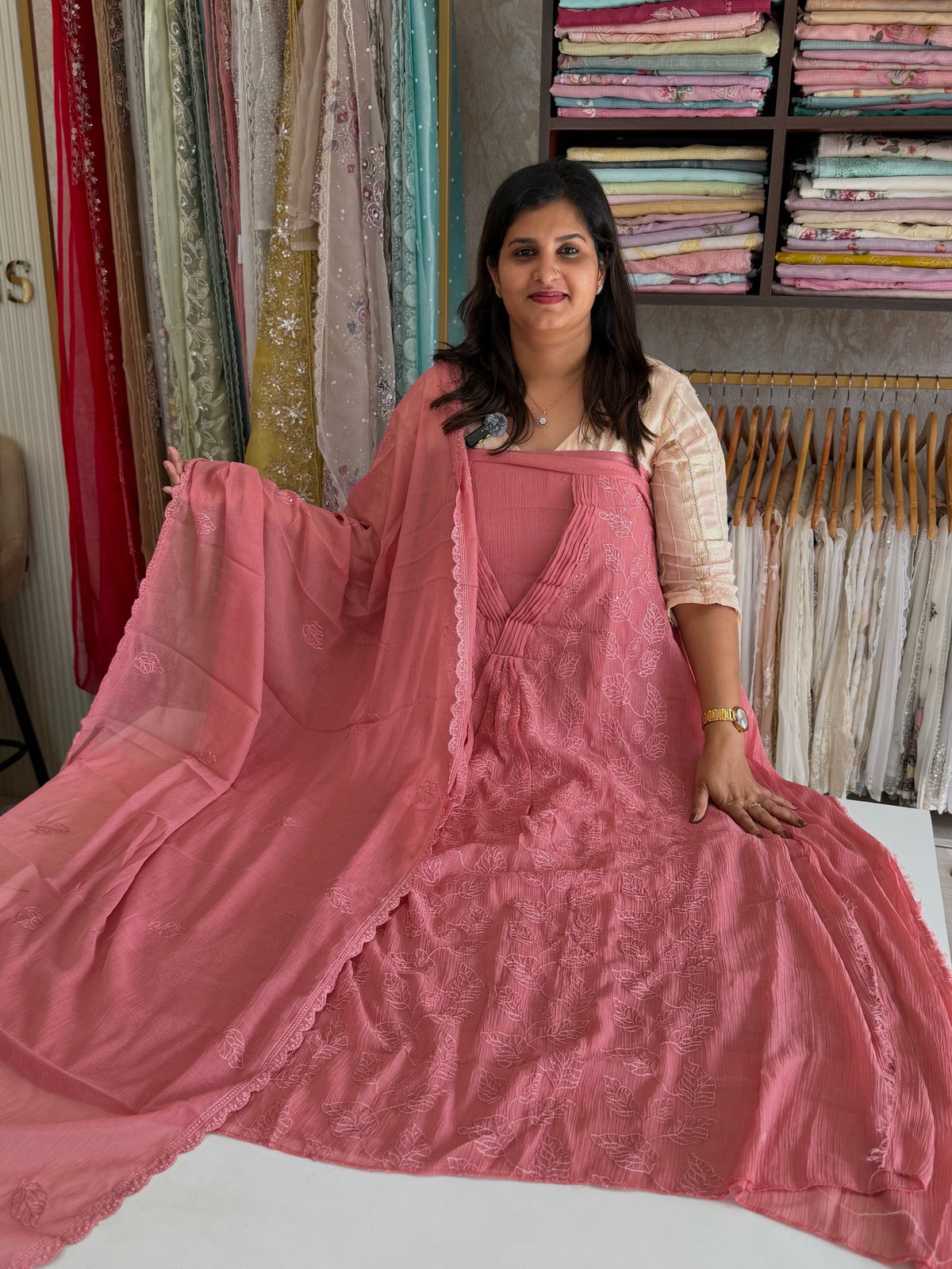 Chiffon unstitched salwar set / NC255