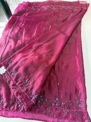 Satin Organza Saree/ AM108