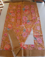 Semi Tussar finished saree/ E714