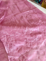 Glass Organza Appliqué work saree /MA278