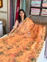 Party wear organza saree/ 3656