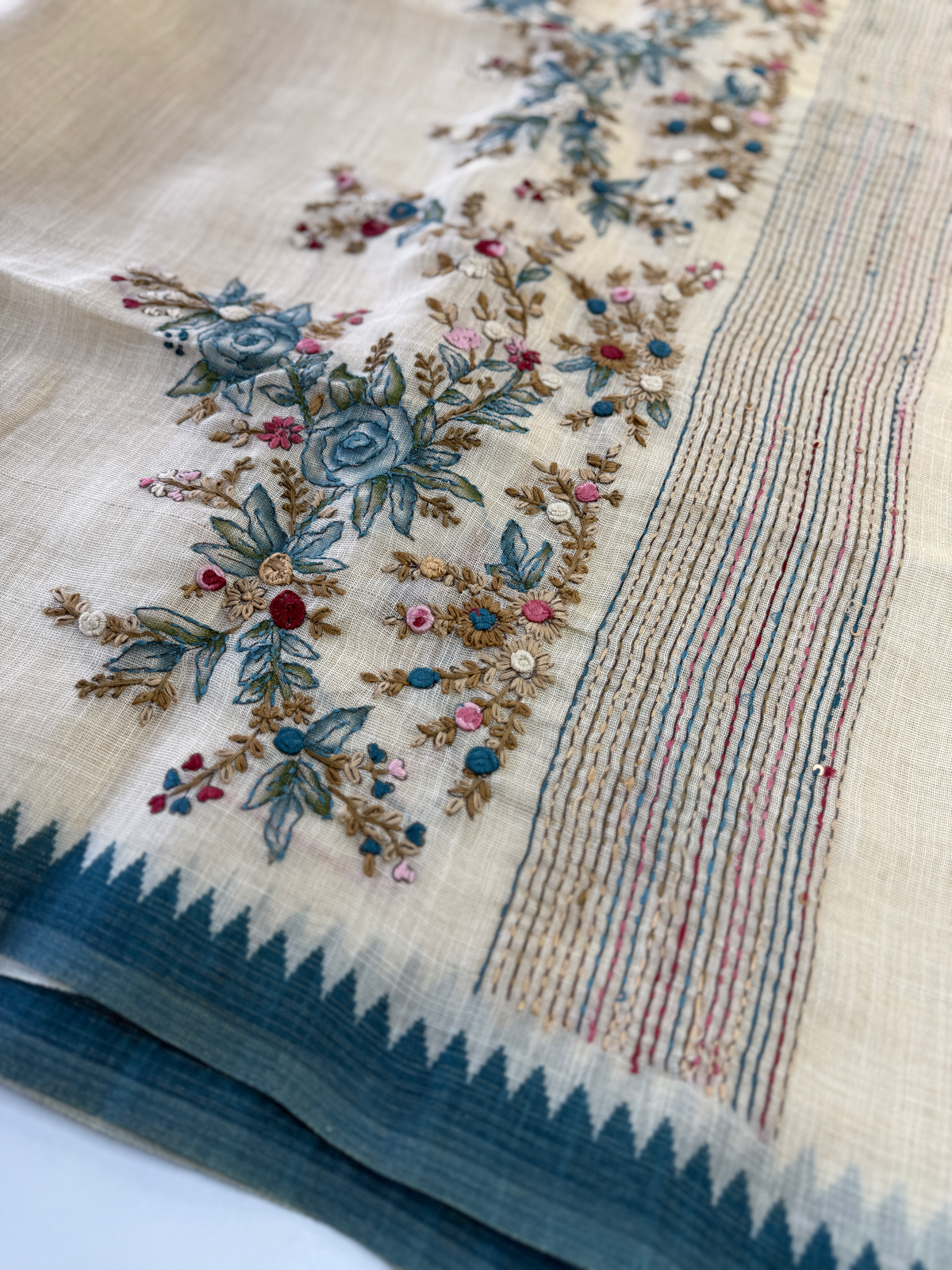 Tissue linen blended saree/ 1671