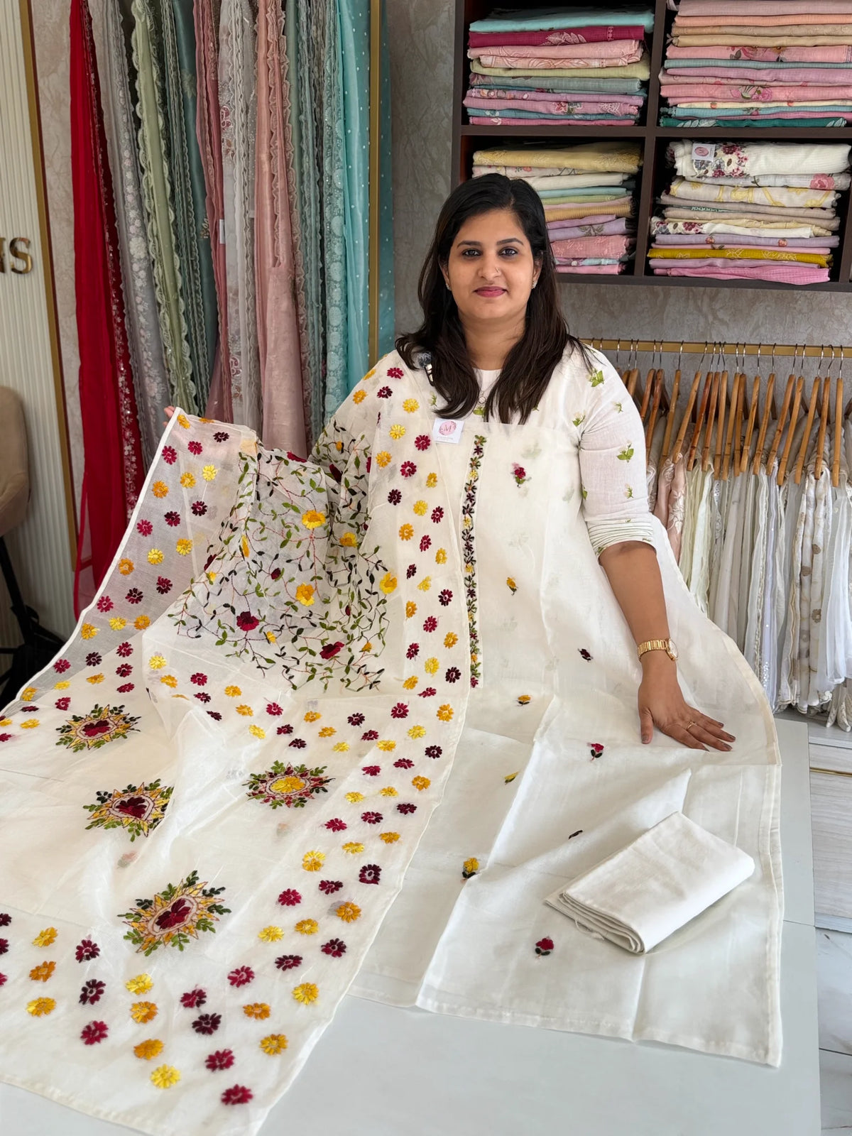 Super net unstitched salwar set / NC270