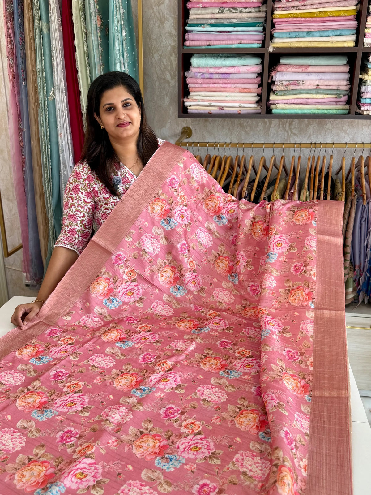Soft semi Tussar Saree/ RE714