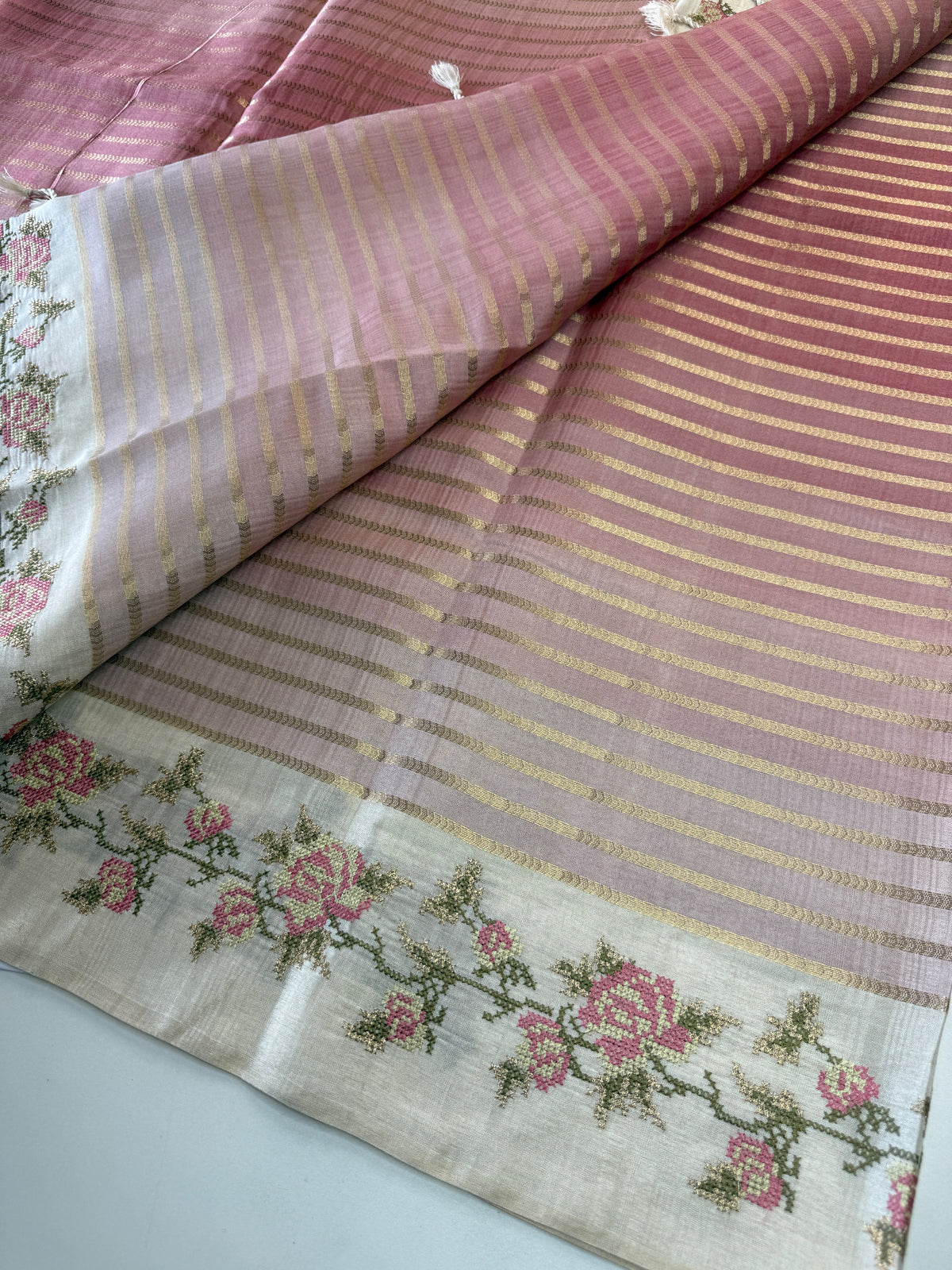 Soft semi Tussar Saree/ D490