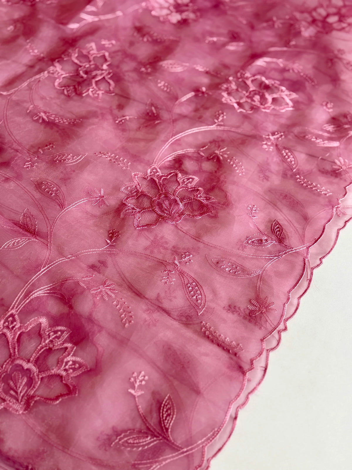Glass Organza Appliqué work saree /MA278
