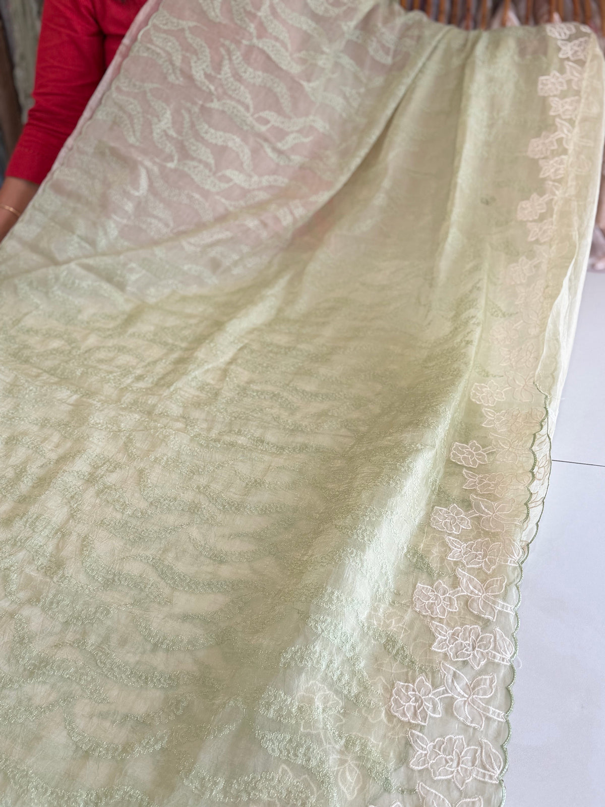 Crushed Organza saree/ BC602