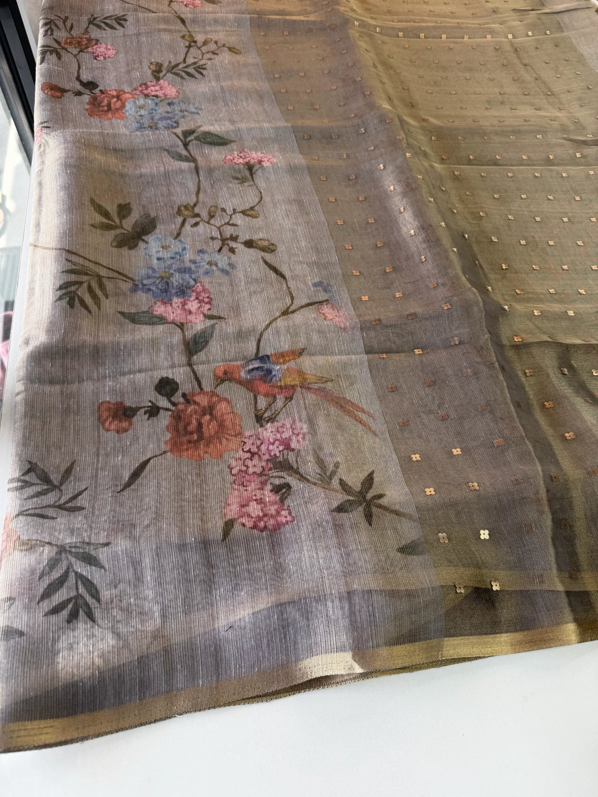 Tissue Chanderi blended saree/ GDF11