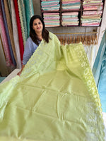 Slub Silk Saree floral appliqué / 125EFS
