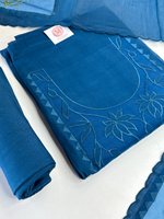 Soft Chanderi unstitched salwar set appliqué/ 1695