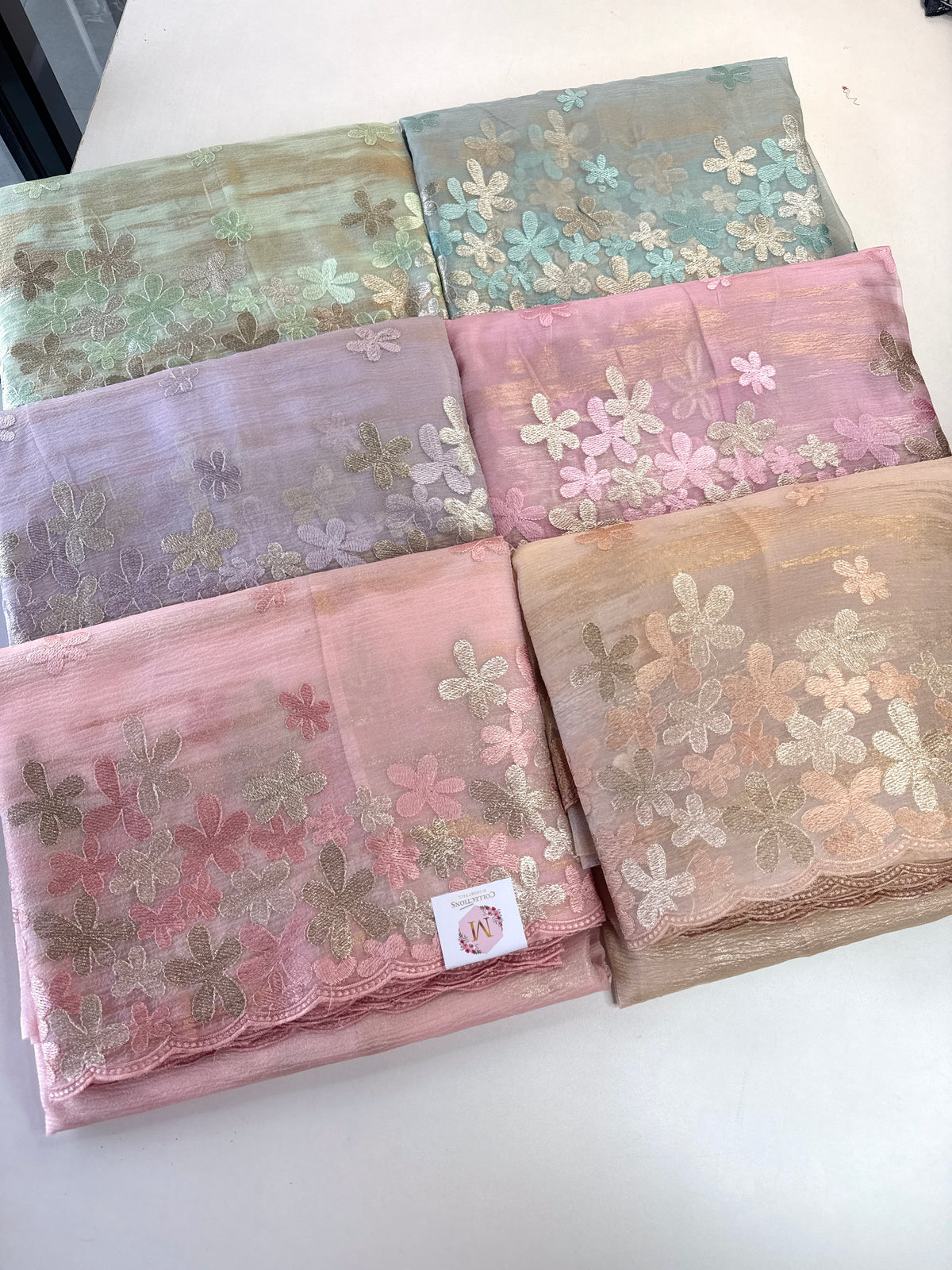 Foil textured crushed Organza/W767