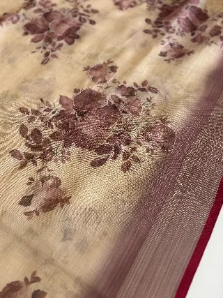Linen cotton Saree/ 1567