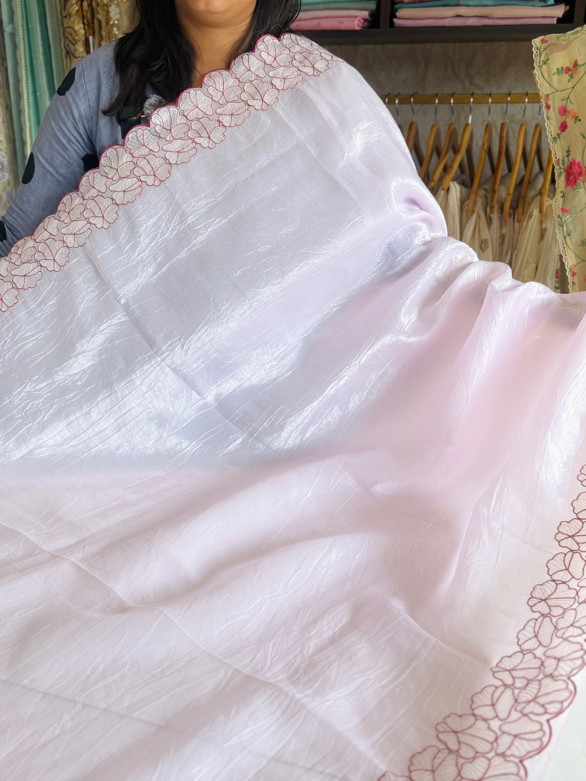 Crushed Organza Saree/ BP118