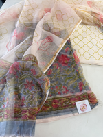 Hand block printed kotta Doria unstitched salwar set/ LK14